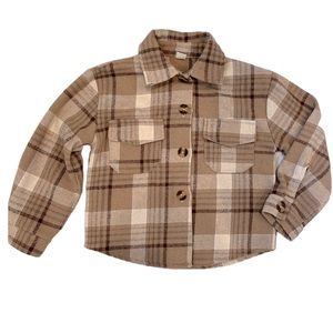 Tan flannel button down ( size 100 = 2T )